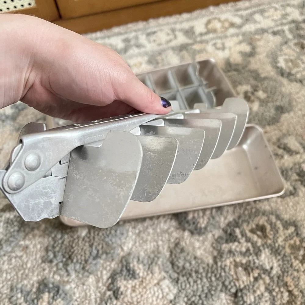 Vintage Philco Kitchen Aluminum Metal Ice Cube Trays, Set of 2